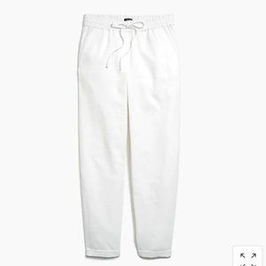 J. Crew Linen/Cotton Drawstring White Pants; sz 2 (Brand New)